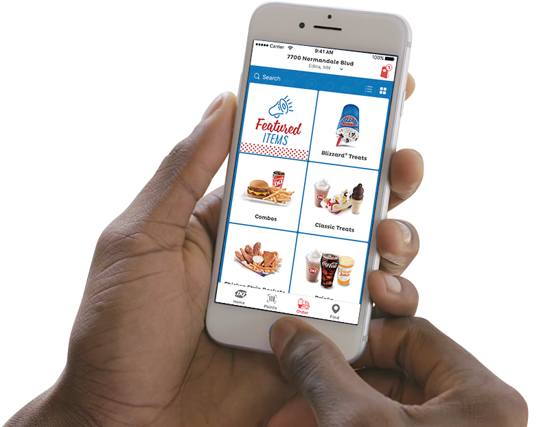 Phone with the DQ app open displayed the user's accumulated points